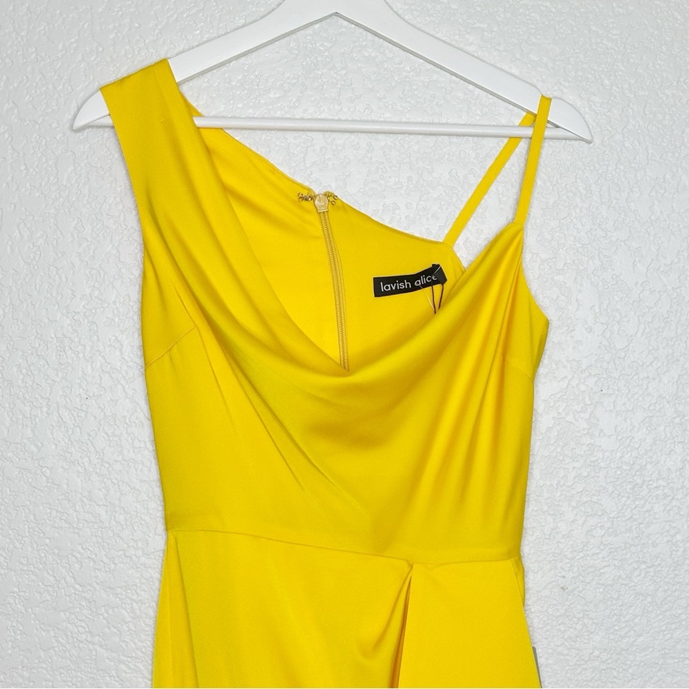Lavish Alice Vibrant Yellow Asymmetrical Dress - Picture 5 of 8